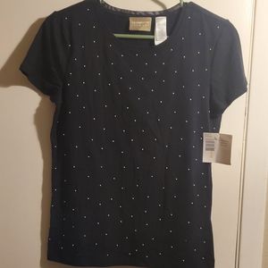 Liz Claiborne Womens Black Knit Shirt